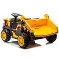 thumbnail image 3 of CASEMIOL 24V 2-Seater Ride on Dump Truck for Big Kids, Powered Ride on Toys Car w/ Remote Control, 400W Motor, Bluetooth, Electric Dump Bed, LED Lights, Back to School Gift for Boys & Girls, Yellow, 3 of 9