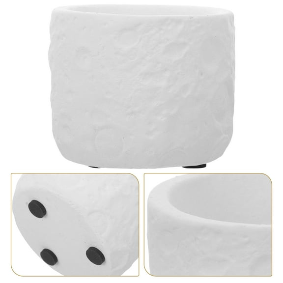 FESTFENDS White Concrete Candlestick Holder With Moon Shape For Home Decor 1Pack