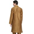 thumbnail image 4 of SKAVIJ Men's Tunic Art Silk Long Shirt Embroidered Casual Kurta (x-Large, Brown), 4 of 6