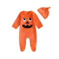 thumbnail image 1 of xiaxaixu Barboteuse Décontractée pour Garçons Bébé Halloween Manches Longues Col Rond Broderie Dessin Animé avec Chapeau, 1 of 9