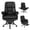 Black, variant on Furnibear Big and Tall Executive Office Chair 500 lbs Ergonomic Cross Legged Computer Chair with Footrest Flip Up Arms and Teddy Fleece, Gray