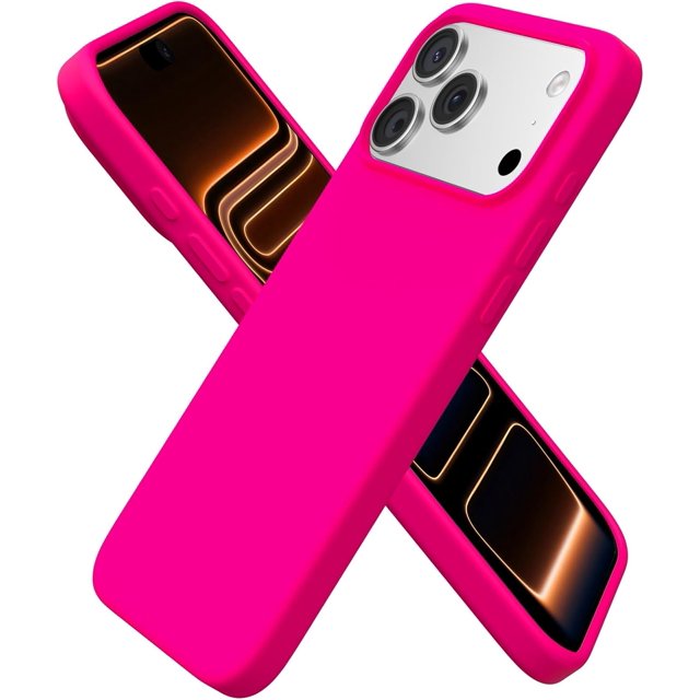 Compatible with iPhone 17 Pro Max Case,Slim Liquid Silicone 4 Layers Soft Gel Rubber Shockproof Protective Phone Case 6.9" with Anti-Scratch Microfiber Lining-Hot Pink