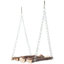 OUNONA  Wood Bird Swing Parakeet Toys Large Parrot Perches for Cage