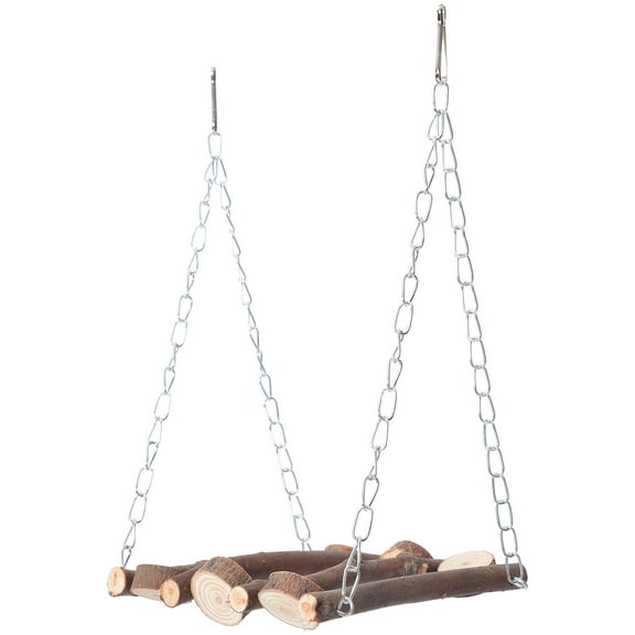 OUNONA  Wood Bird Swing Parakeet Toys Large Parrot Perches for Cage