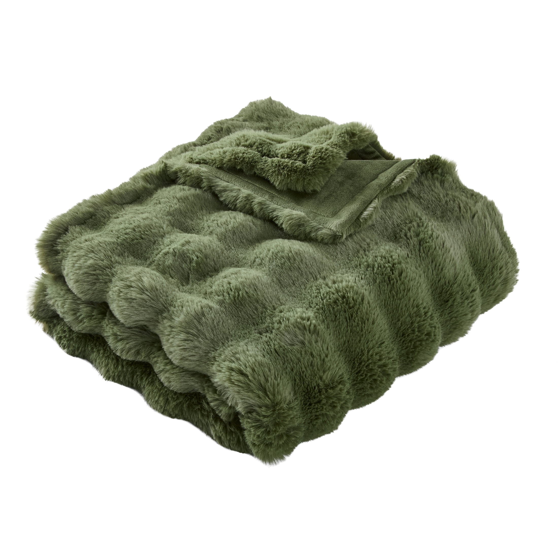 Better Homes & Gardens Bubble Faux Fur Oversized Throw, Cypress Tree, 50 in x 72 in