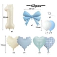 thumbnail image 5 of Light Blue Love Number 42pcs Balloon Set, Fresh Checkered Heart Balloons, Suitable for Baby Birthday Balloon Decorations., 5 of 5