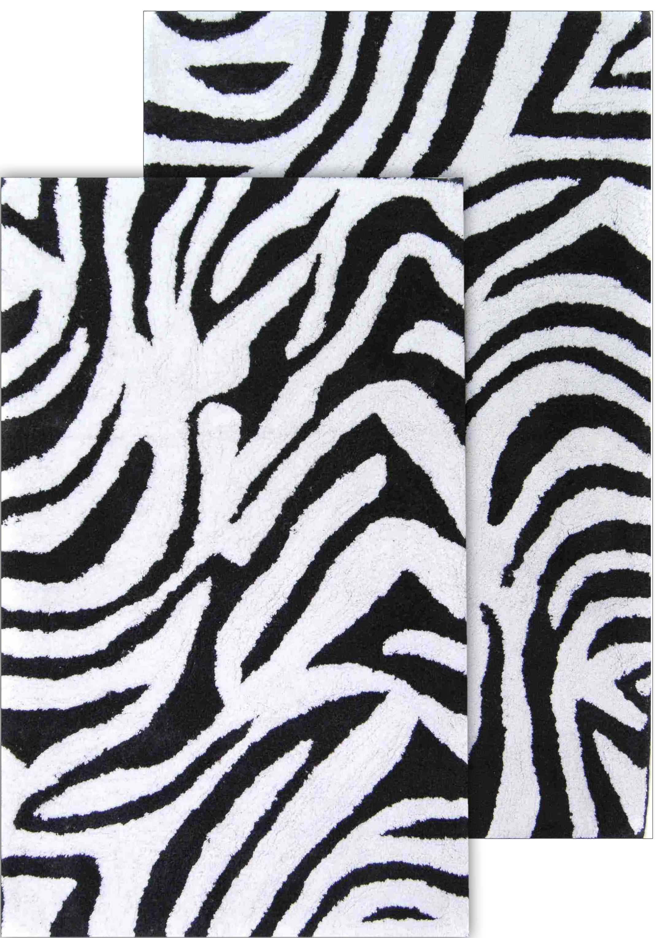 Chesapeake Safari 2pc Black & White Zebra Bath Rug Set (21"x34" & 24"x40") - image 2 of 6