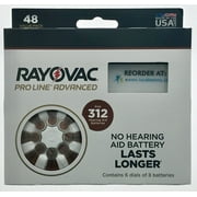 Rayovac Advanced -Free Hearing Aid, Box - 48 Batteries, Size 312