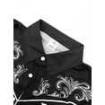 thumbnail image 3 of Men's Western Shirt Long Sleeve Embroidered Cowboy Casual Snap Button Shirt Black 3XL, 3 of 5