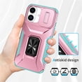 thumbnail image 6 of For iPhone 17 Slim Fit Shockproof Hybrid with Slide Camera Cover & Rotated Ring Kickstand, [Military-Grade] Phone Case For iPhone 17 6.3",Grey Green,For iPhone 17, 6 of 8