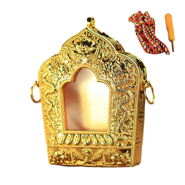 Amuletos de mantra budista tibetano Gau, decoración, caja colgante, recuerdo conmemorativo Oro