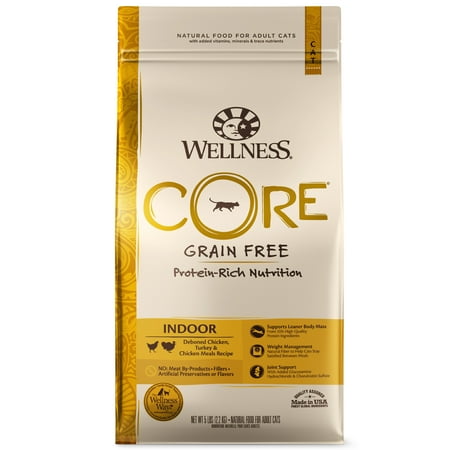 UPC: 0076344088523 | Wellness CORE Grain-Free Chicken  Turkey & Chicken Meal Indoor Recipe Dry Cat Food  5 Pound Bag