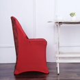 thumbnail image 3 of BalsaCircle 6 Red Solid Spandex Stretch Metallic Folding Chair Covers Slipcovers, 3 of 9