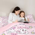 thumbnail image 5 of Feelyou Girly Pink Ghost Bedding Comforter Set for Girls, Kawaii Princess Bowknot Twin Comforter Sets, Cute Flower Floral Reversible Bedding Set, Lightweight Room Decor, 2 Pieces, 5 of 8