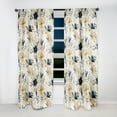 thumbnail image 2 of Designart "Grey Floral Highlights" Botanical White, Beige Curtain 1 Panel, 2 of 6