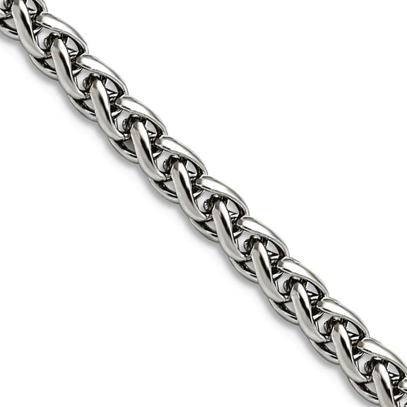 Stainless Steel Polished 5mm Wheat Chain Necklace 18 Inch Chain Necklace for Women and Men