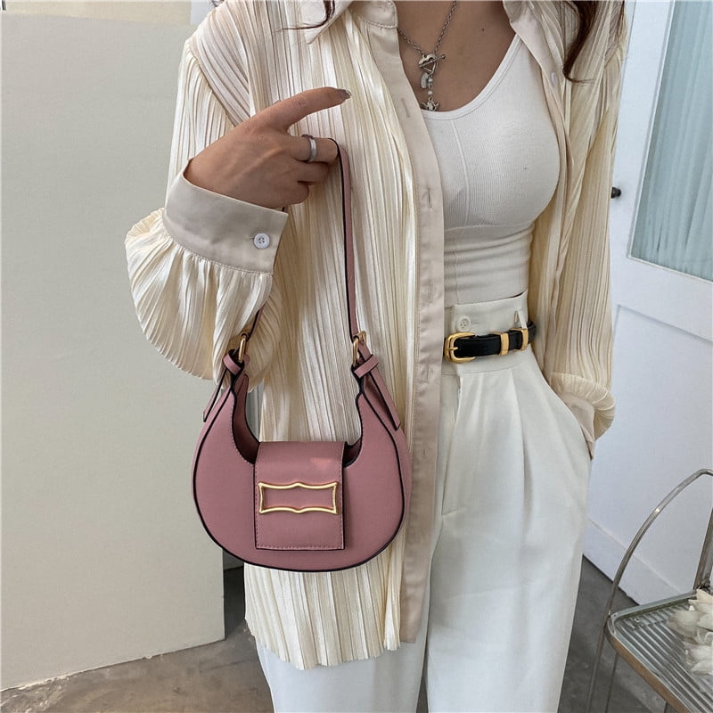 Fashion new handbag, Small Hobo Bags for Women Dumpling Shoulder Bag armpit  bag moon handbag with Zipper Closure (G-Black)