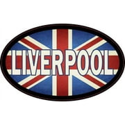 4in x 2.5in Oval UK Flag Liverpool Sticker