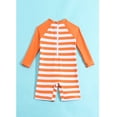 thumbnail image 3 of Emy Dola Baby Boys one Piece Swimsuit Zipper Rash Guard Kids Long Sleeve Bathing Suits UPF 50+ Sun Protection Swimwear 0-3 Years, 3 of 6