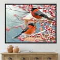 thumbnail image 2 of Designart 'Two Tits Sit On A Snow-Covered Berries Branch ' Traditional Framed Canvas Wall Art Print, 2 of 5