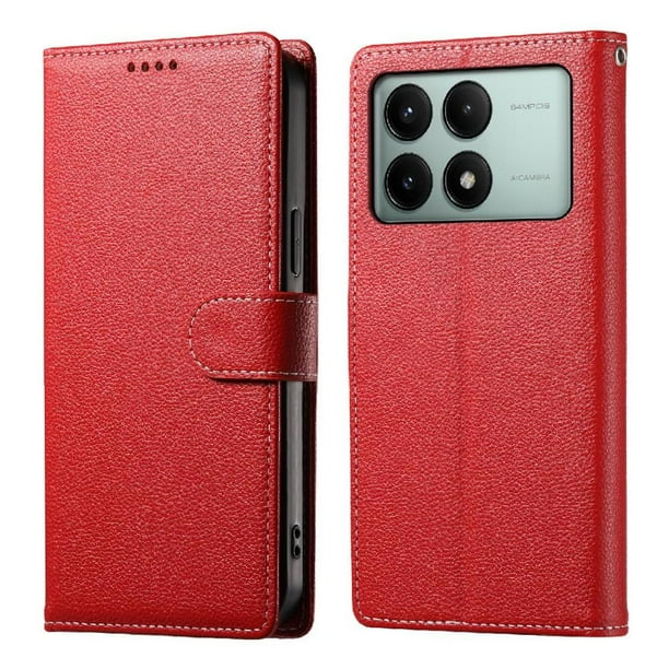 Funda para FOXDOCK Xiaomi Poco X6 Pro 5G– Cuero Premium, 3 ranuras para tarjetas, Protección contra impactos