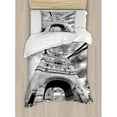 thumbnail image 3 of Modern Duvet Cover Set King Size, Tower Bridge London England Urban Street Traffic European Historical Picture, Decorative 3 Piece Bedding Set with 2 Pillow Shams, Black and White, by Ambesonne, 3 of 3
