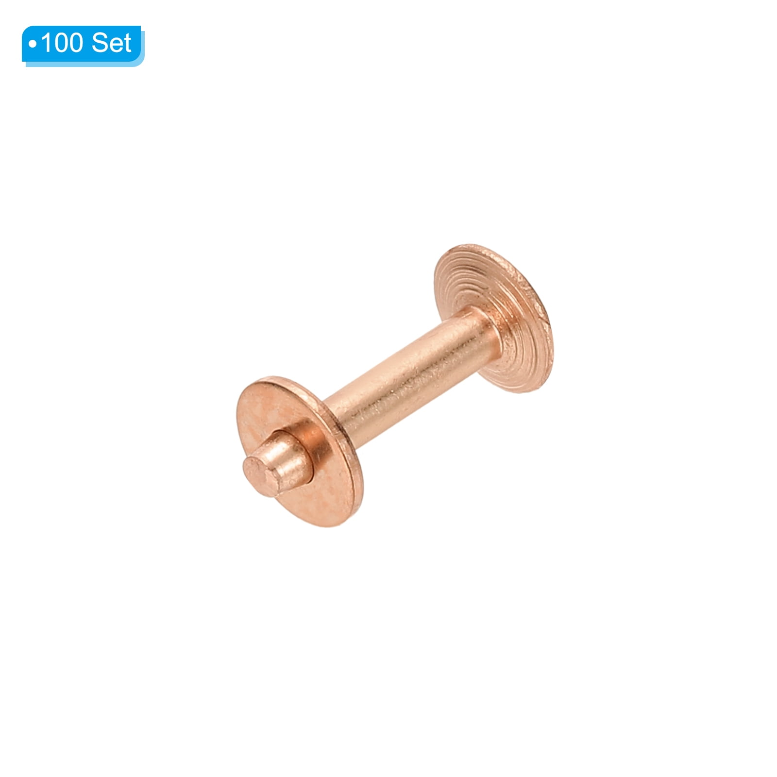 9x3.3x17mm Studs for Clothing, 100 Sets Spikes for Clothes Studs and Spikes Leather Rivets Burrs Copper Fastener Metal Screw Posts for Leather Jacket Crafting Crafts Fabric
