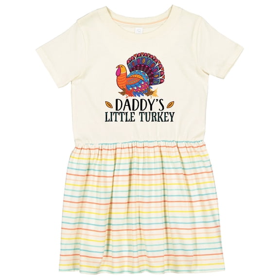 Inktastic Thanksgiving Daddy Little Turkey Girls Toddler Dress