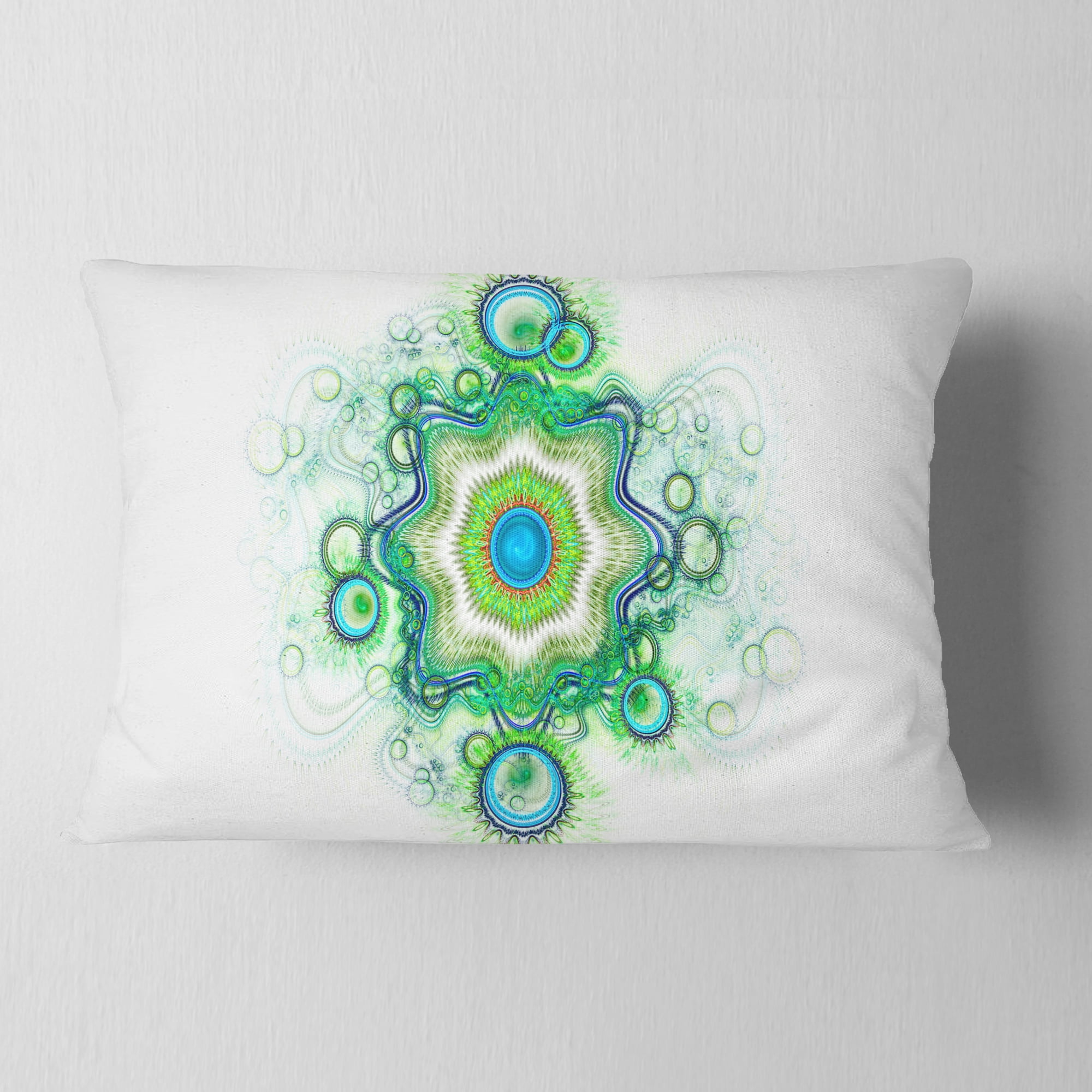 Designart Cabalistic Star Fractal Flower - Abstract Throw Pillow - 12x20
