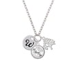 thumbnail image 2 of Delight Jewelry Silvertone Large Script Letter - W - 3/4'' Disc - Let Things Go Fall Zoey Charm Necklace, 28", 2 of 4