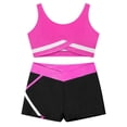 thumbnail image 3 of Eandarui Kids Girls Gymnastic Ballet Dance Outfits Sleeveless Crop Tops and Booty Shorts Tracksuits Hot Pink 8, 3 of 7