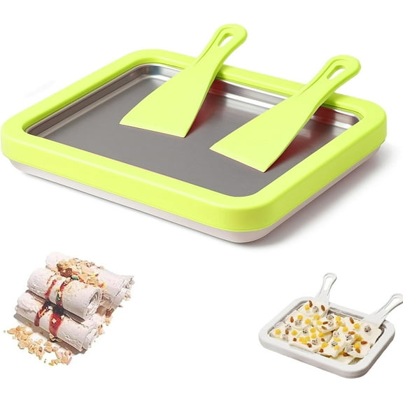 Yippzo Rolled Ice Cream Maker, At Home Rolled Ice Cream Kit, Diy Homemade Rolled Ice Cream Tray, Suitable for Families and Parties