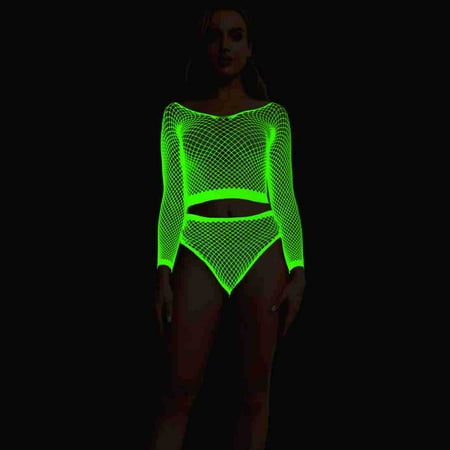 Generic Luminous Sexy Lingerie Luminous Sexy Seduction Suit Hollow Stockings Mesh Body Stockings Fishnet Clothes Yg488