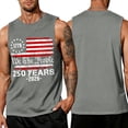 thumbnail image 2 of Trgacdwlo S-5XL Big and Tall 250 Anniversary USA Mens Tank Tops 4th of July Men's Sleeveless Shirts Summer Patriotic Mens Shirts Gray 4XL, 2 of 3