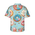 thumbnail image 3 of Picia Colorful Donut Gentle Cotton Regular Fit Short Sleeve Casual Hawaiian Shirt for Men-Large, 3 of 9