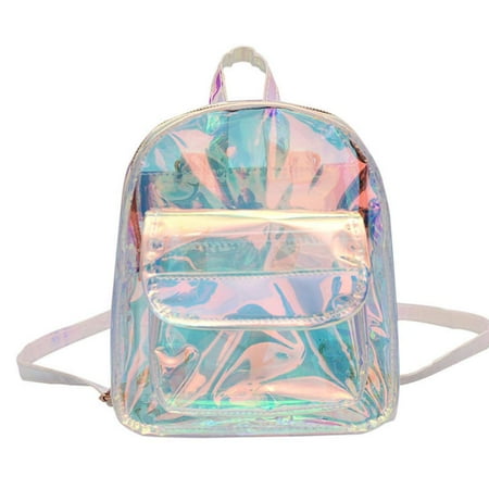 Iridescent clear backpack deals