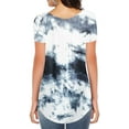 thumbnail image 2 of Women's Printed Round Neck Ruched Casual Short Sleeve Shirt, 2 of 2