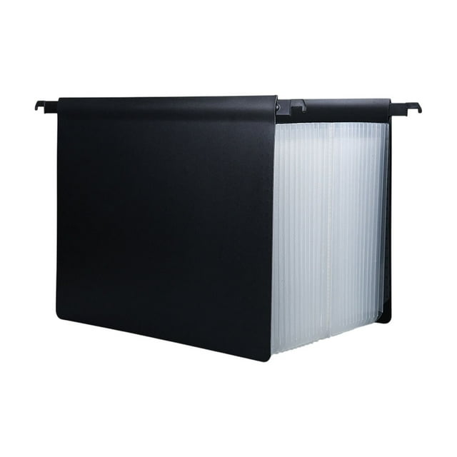 SDNall Clear Hanging File Folder with 25 Compartments, Expandable Design for A4 Paper Storage, Includes Color Coded Tabs for Easy Organization