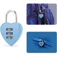 thumbnail image 4 of Kunmingshisd 1 candado de combinación lindo azul de 3 dígitos, candado de casillero con código de contraseña en forma de corazón de amor para candados de combinación para interiores y exteriores, 4 of 5