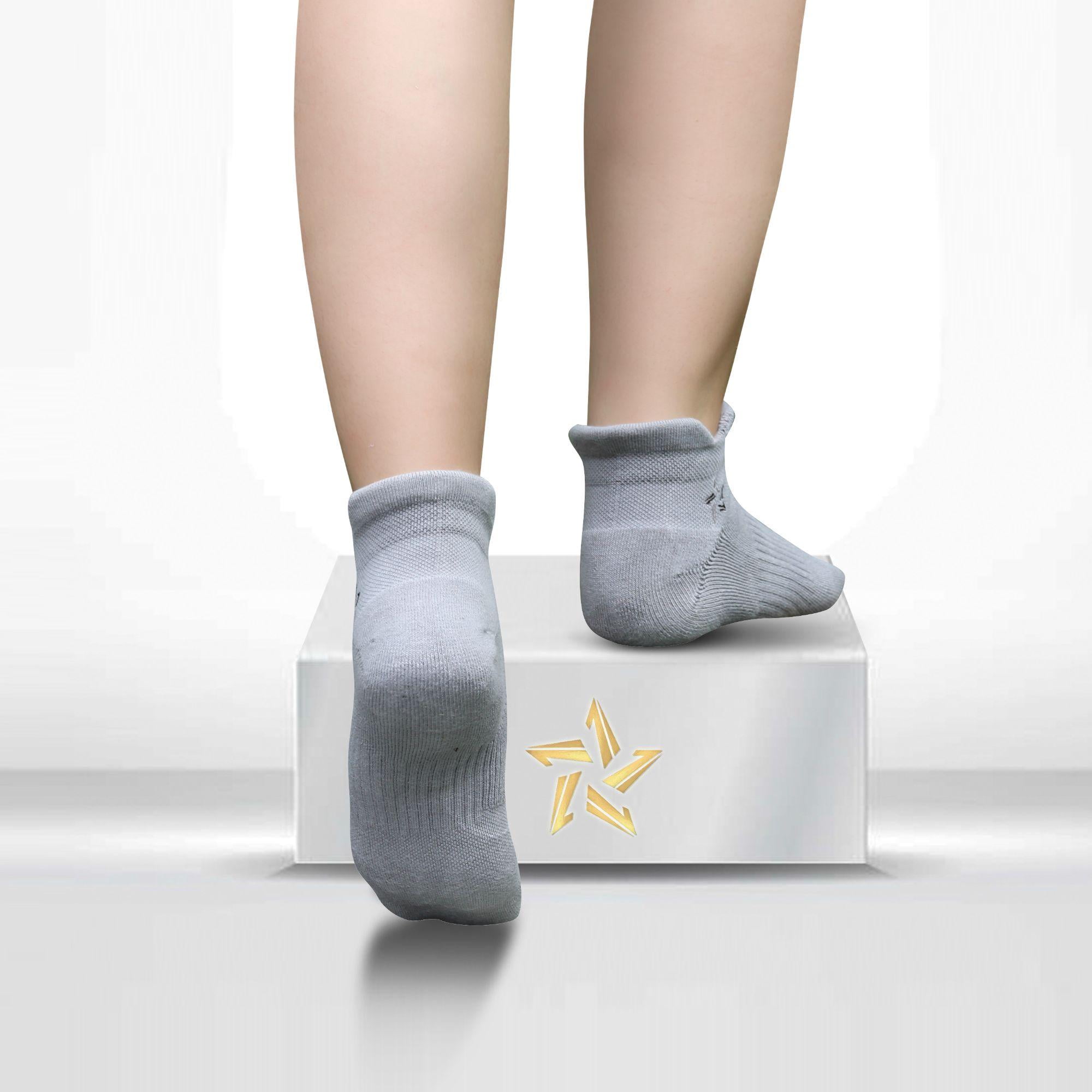Lone Star Ultra-Thickness Ankle Socks For Men Women Seamless Cotton Comfort Durable Unisex Fashion Trendy Casual Footwear (Grey/Grey)