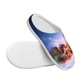 thumbnail image 3 of Daiia Lantern On Snow With Christmas Print Women’s Fuzzy Slippers Memory Foam Lightweight House Shoes Cozy Loafer Flannel House Shoes-46/47, 3 of 7