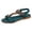 Dark Green, variant on Rokment Vintage Boho Wedge Sandals for Women Bride Wedding Ethnic Retro Comfortable Casual Leather Open Toe Low Heel Elastic Ankle Strap Slingback Dress Sandals Beach Summer Blue Size 6.5