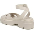 thumbnail image 4 of Naturalizer Womens Darry Leather Ankle Strap Platform Sandals Satin Pearl Leather 11M, 4 of 5