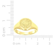 14k 14kt Yellow Gold Mens Aztec Calendar Fashion Ring