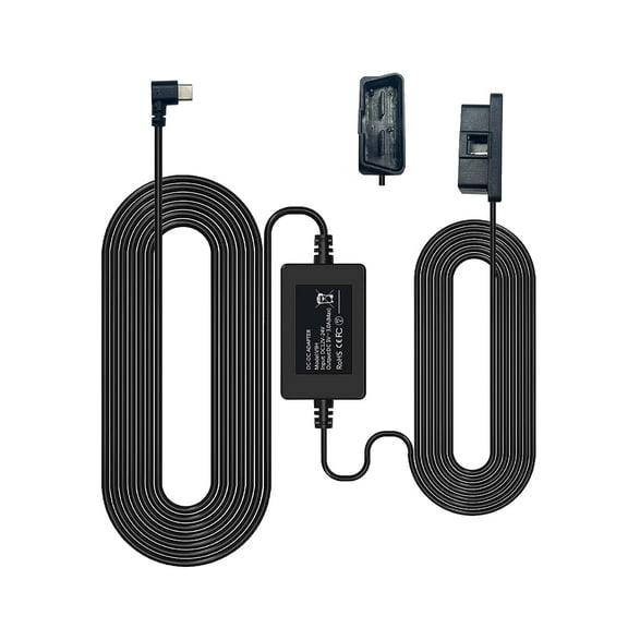 WOLFBOX USB C Hardwire Kit OBD,Hard Wire Car Charger Cable Kit 12V- 24V to 5V for Dash Cameras with Battery Drain Protection,Suitable for Type-C G840S/G930/G910/G840H/G850/G900/i07 Mirror Dash Cam