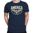 thumbnail image 2 of Smartprints America Land of the Free 1776 Eagle Men's T-shirt, Navy, S, 2 of 3