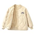 thumbnail image 7 of Spazoro Boys Quilted Bomber Jacket with Fleece Lined, Snap Closure Warm Baseball Collar Long Sleeve Winter Outerwear Coat Beige Size 13-14, 7 of 7