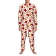 thumbnail image 3 of Picia fall laef Maple Pattern Men’s Long-Sleeve Sleepwear Set - Soft 2-Piece Loungewear with Pockets, Comfy PJs for Relaxing Nights-Small, 3 of 7