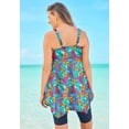 thumbnail image 3 of Swim 365 Women's Plus Size Longer-Length Handkerchief Hem Tankini Top, 3 of 6
