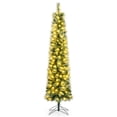 thumbnail image 1 of Costway 6 FT Pre-Lit Pencil Artificial Christmas Tree with 120 LED Warm White Lights,8 Modes, 1 of 1